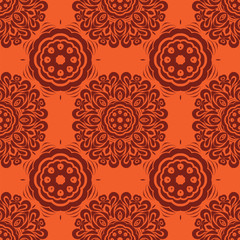 Vector seamless pattern in boho style.