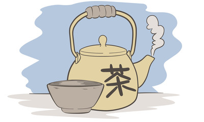 Czajniczek na chińską herbatę - obrazy, fototapety, plakaty