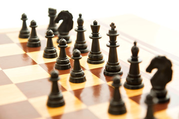 black chess on chessboard
