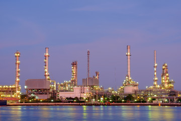 Oil refinery / Oil refinery at twilight time.