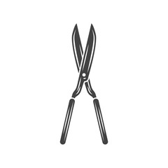 Two crossed battleaxes, battle axes. Black on white flat vector illustration, logo element isolated on white background