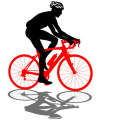 Silhouette of a cyclist male.  vector illustration.