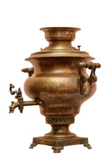 Copper samovar. Antique household items.