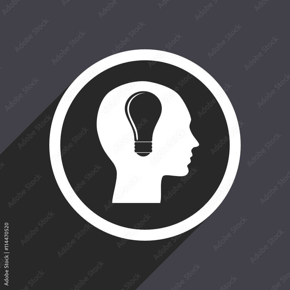 Poster flat design gray web head vector icon