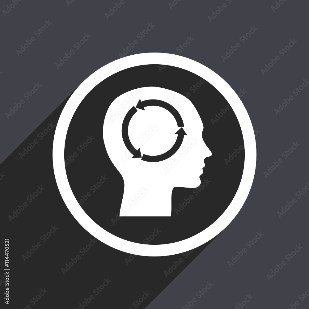 Poster flat design gray web mind vector icon