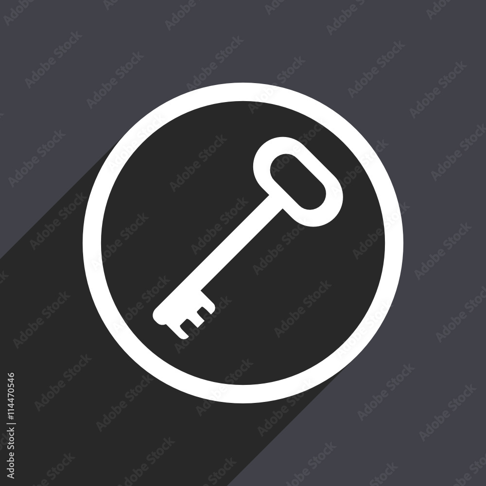 Leinwandbilder Flat design gray web key vector icon