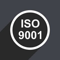 Flat design gray  web iso 9001 vector icon