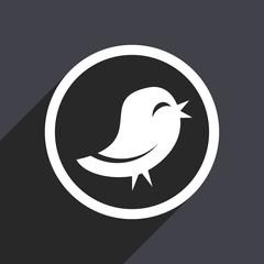 Flat design gray  web twitter vector icon