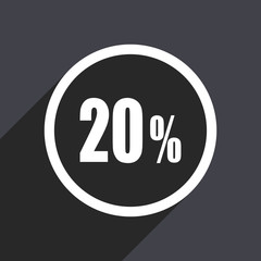 Flat design gray web vector discount icon
