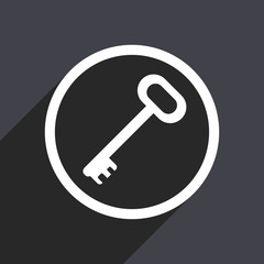Flat design gray web key vector icon
