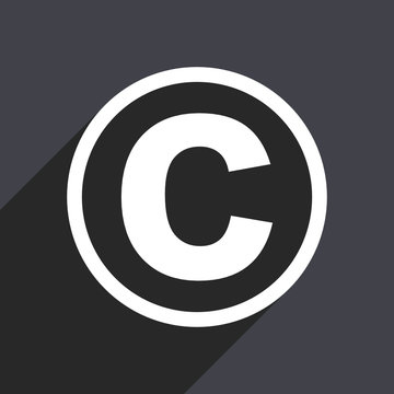 Flat design gray  web copyright vector icon
