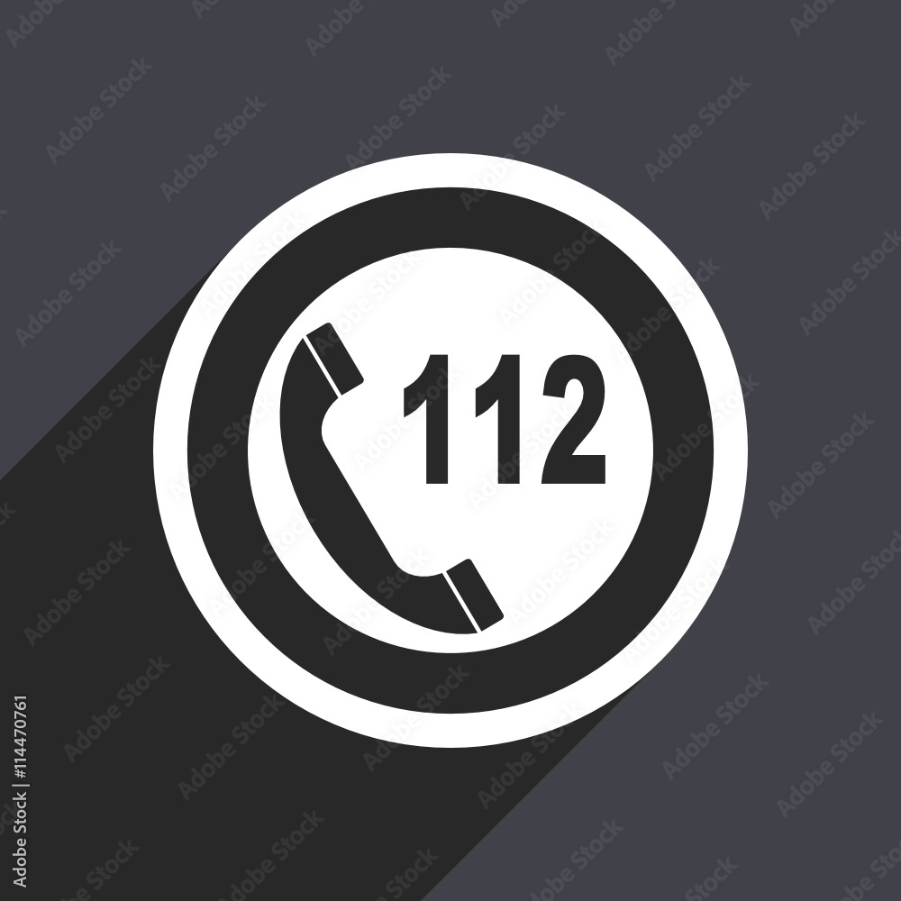 Poster flat design gray web 112 phone cal lvector icon