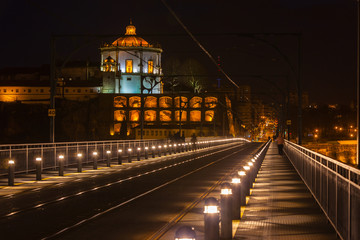 The Bridge of Dom Luiz in Porto at night