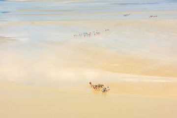 View from walls of Mont Saint Michel, France