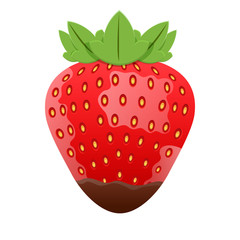 Strawberry with chocolate icon