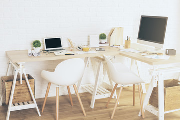 Designer workplace in interior