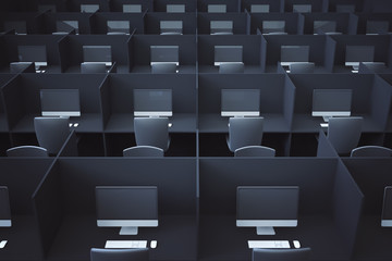 Obraz premium Dark coworking office