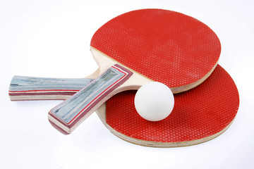 Table tennis bats and ball