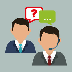 Customer service and call center graphic design, vector illustration