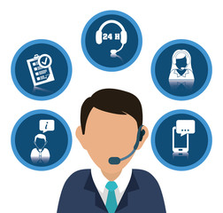 Customer service and call center graphic design, vector illustration