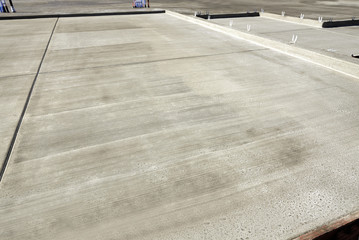 New home building construction concrete slab