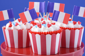 Happy Bastille Day cupcakes.