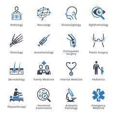 Medical Specialties Icons Set 3 - Blue Series
