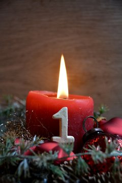 Grußkarte - Adventskerze - erster Advent