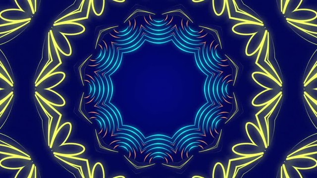 blue abstract background and flowing colorful light, loop