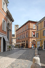 Fototapeta na wymiar Ravenna, Italy, typical downtown street.