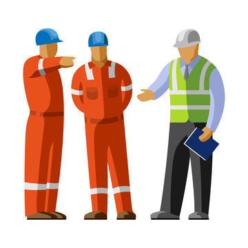Construction workers group and manager