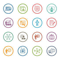 Business and Finances Icons Set. Flat Design.