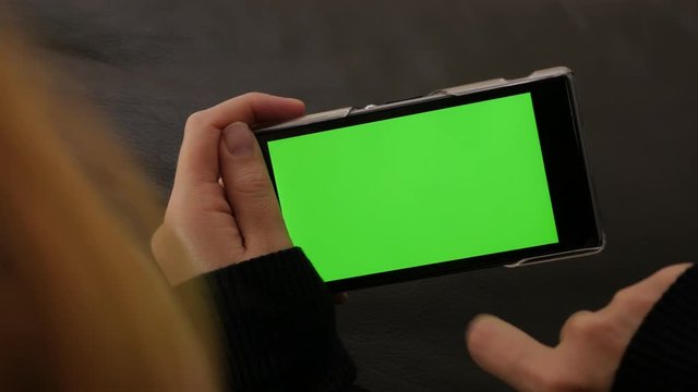 Finger gestures on green screen mobile phone 4K 2160p UHD video - Green screen cell phone hand and finger gestures 4K 3840X2160 UHD footage 