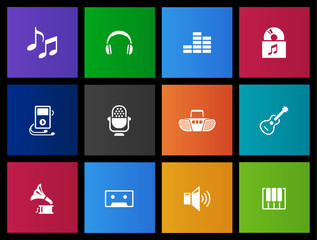 Music icons in Metro style.