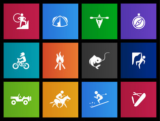 Outdoor icons in Metro style.