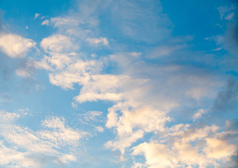 colorful dramatic sky with cloud at sunset