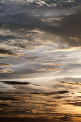 colorful dramatic sky with cloud at sunset