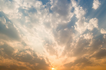 Fototapeta premium colorful dramatic sky with cloud at sunset