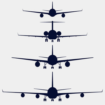 recommend clip art: Airplanes silhouette front