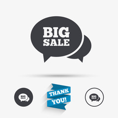 Chat Big sale sign icon. Special offer symbol.