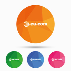 Domain EU.COM sign icon. Internet subdomain