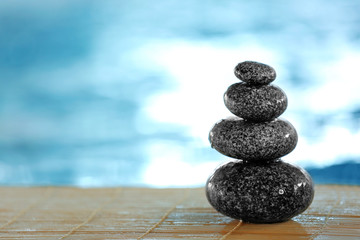 Spa stones in swimming pool