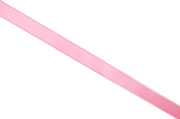 Pink ribbon on white background