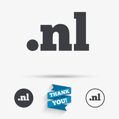 Domain NL sign icon. Top-level internet domain