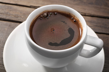 Cup of fresh coffee, closeup