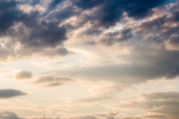 colorful dramatic sky with cloud at sunset