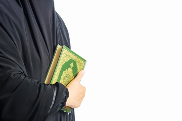 Koran in hand - holy book of Muslims women ( public item of all muslims )