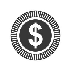 Money concept represented by coin icon. isolated and flat illustration 