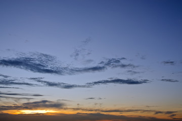 Evening sunset with cloudy skies