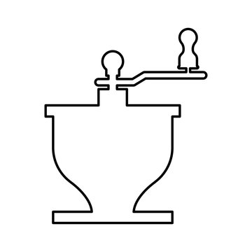 Coffee time concept represented by coffee greinder icon. isolated and flat illustration 